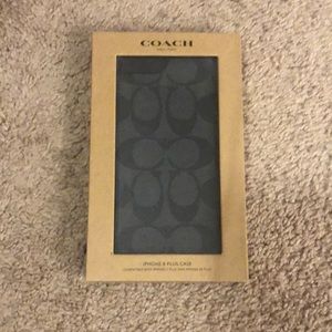 Coach IPhone 8 + / PLUS Black Leather Case